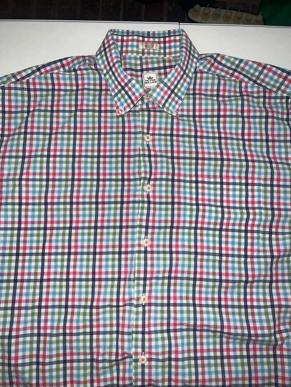 Peter Millar Men's Extra Large Multicolor Plaid Long Sleeve Button Down Shirt